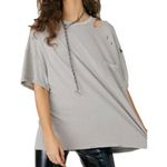 Free People  we the free distressed Gray T-shirt Size M NWT Photo 0