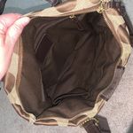 Coach Signature Canvas Jacquard Slim Shoulder Stripe Tote Bag Tan and Brown Photo 5