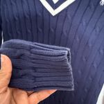 Ralph Lauren  Navy V-Neck Cable Knit Sweater Photo 2