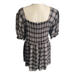 Davi & Dani NWOT--WOMENS PLAID SMOCKED BABYDOLL TOP-SIZE 3X Adorable black, brown and white smocked babydoll top, short puff sleeves, super lightweight, 100% rayon Measurements: Bust: armpit to armpit 19-26 inches  Length: shoulder seam to bottom 29 inches  Photo 4