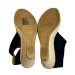 Anthropologie Anthro Maypol Black Suede Peep Toe Espadrilles Wedge Heel Size 38 US 7.5 Photo 6