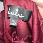 Lulus  XL Burgundy Lace Halter Neckline Maxi Formal Bridesmaid Prom Dress Photo 6