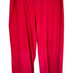 Fresh Produce  Pinkish Red High Rise Straight Leg Pull On Velour Pants Size L Photo 0