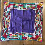 Oscar de la Renta Colorful Cotton Town Scape Scarf Photo 0