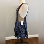 Free People NWT Katie Crochet Mini Dress Size Medium in Blue Combo Photo 3