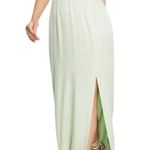 Topshop New Ring Detail Halter Neck Side Slit Maxi Dress Sage Green Size 6 Photo 0