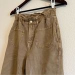 Bohme Women's Tan Straight Leg Khaki High Rise Paper Bag Pants Size Small Photo 5