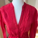 Vintage Majorelle Red Lace Corset Style Long Sleeve Fitted Tie Back Top Sz Small Photo 7