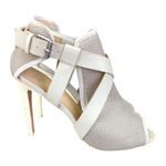 joe's jeans  Women's Mesh Peep‎ Toe Cross Strap Buckle Heel Sandal Size 9M Photo 0