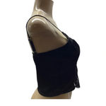 Hesperus  black satin & lace crop top size large new without tags Photo 1