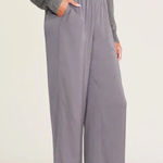 Barefoot Dreams  Wide Leg Washed Satin Pull On Lounge Pants | Grey | Small Photo 0