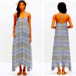 Madewell Moroccan Tile Maxi Slip Dress Blue Cream Sheer Fully Lined Size M Boho Photo 1