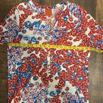Tracy Negoshian Tunic Top Size Large Red Blue Gold Beach Colorful Photo 6