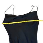 ZARA Black Satin Cowl Neck Slip Midi Dress Side Button Detail Elegant Medium Photo 9