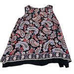 J. Jill Paisley‎ Sleeveless Tunic Top Lined 2X Black Print Lightweight Layered Size XXL Photo 3