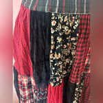st. john's bay VTG 90s fairygrunge boho hippy whimsygoth patchwork velvet plaid Xmas skirt M Photo 3