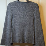 Jessica Simpson Women XS Gray Ribbed Cutout Mock Neck Long Bell Sleeve Sweater Photo 0