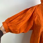 Never A Wallflower High Neck Dress Burnt Orange Windowpane Cotton Size XS Photo 3