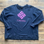 Columbia  Women’s Navy/Fuchsia Purple Logo Sweatshirt Pullover Size 2X Photo 0