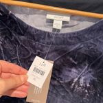 Pure Jill Tie Dye Velvet Oversized Relaxed Fit Short Sleeve Top XL Black Photo 5