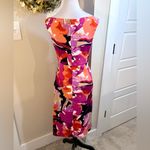 Trina Turk Alder Stretch Jersey Watercolor Bateau Neck Midi Dress Womens Sz 12🧡 Photo 4