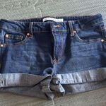 Celebrity Pink Blue Jean Shorts with Rolled Hem and Stretch Photo 0