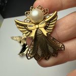 Angel Christmas Holiday Lot Of 3 Brooch Pin Angels 1 Two Tone 2 Gold Tone Photo 4