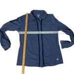 Mountain Hardwear Blue Button Up Shirt Roll Tab Sleeves Straight Hem Size 14 Photo 6