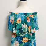 Show Me Your Mumu Tropical Floral Off The Shoulder Flounce Bungalow Top Small Photo 0