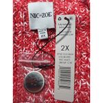 Nic+Zoe Colorblock Open Front Long Cardigan Sweater Red Brown Black 2X Photo 3
