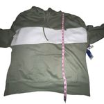 Abound  WOMEN GREEN WHITE COLOR BLOCK HOODED PULLOVER SWEATSHIRT‎ SIZE SMALL NEW Photo 3