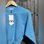 ZARA  Women's Soft Bright Blue Knit Cropped Sweater NWT Photo 3
