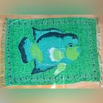 Colorful, Artistic Fish, Pisces Fringe Scarf, Green, Blue Green Photo 12