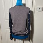 Valentino Red Cardigan Sweater Cotton Size S Polka Dots Super Cute Cozy Flawless Blue Photo 3