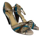 Le chateau  Women's Sandals High Heels Open Toe Sz 7 Crisscross Blue Photo 1