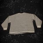 Garnet Hill Oversized gray & black Knit striped arrow sweater -  Photo 1