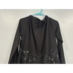 Mac Duggal 67896 Wrap Over Long Sleeve Lace Applique Black Trumpet Gown 16W NWOT Photo 5