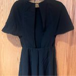 ZARA  Short Flutter Sleeve Lace Inset‎ Open Back Romper in Black Size XS Photo 5