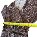 Garnet Hill  Faux Wrap Maxi Dress Brown Stretch Tencel Jersey V Neck Womens Large Photo 9