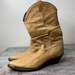 Zodiac Vintage  tan leather slouch western cowboy cowgirl boots 6.5 made in USA Photo 0