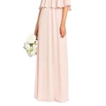 Show Me Your Mumu Caitlin Ruffle Maxi Dress Bridesmaid Dusty Blush Large NWT Photo 3