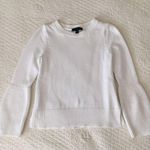 Ann Taylor Lantern Sleeve Crewneck Sweater Women's XXS White Photo 0
