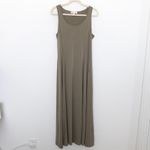 Michael Kors Womens Maxi Dress Olive Green Sleeveless Minimalist Chic Lagenlook Green Size L Photo 1