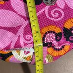 Spartina 449  make up bag zip up pink floral pouch inside some wear on bottom Photo 8