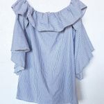 Jealous Tomato  Off the Shoulder Bell Sleeve Pinstripe Dress Size Large Photo 1