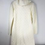Willow Glenn Ivory Sweater Dress XS Turtleneck Long Sleeve Knit Textured Dot NWT White Photo 0