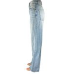 ZARA Women's Blue Light Wash High Waisted Raw Hem Straight Denim Jeans Size 2 Photo 1