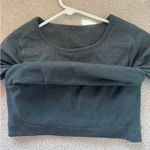 Lululemon Ebb to Street Cropped Long Sleeve Dark Green Photo 2