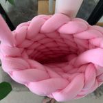 Handmade Woven Pink Bucket Purse/Bag Photo 3