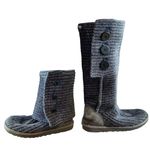 UGG  Australia Cardy III Knit Button Foldable Blue Boot 7 Lamb Fleece‎ Shearling Photo 0
